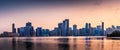 Beautiful sunset over emirate of Sharjah skyline Royalty Free Stock Photo