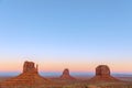 Beautiful sunset over famous Buttes of Monument Valley on the border between Arizona and Utah Royalty Free Stock Photo