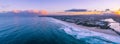 Sunset over Gold Coast coastline. Royalty Free Stock Photo