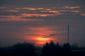 Beautiful sunset over an industrial facility Royalty Free Stock Photo