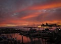 Beautiful Sunset Over King Harbor in Redondo Beach, Los Angeles County, California Royalty Free Stock Photo