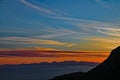 A beautiful sunset over a lake and mountain in Turkey Royalty Free Stock Photo