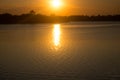 Beautiful sunset over the lake in Thailand Royalty Free Stock Photo