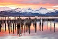 Beautiful sunset over Lake Wakatipu, Queenstown, New Zealand Royalty Free Stock Photo
