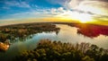 Beautiful sunset over lake wylie south carolina Royalty Free Stock Photo