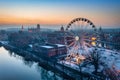 Beautiful sunset over the Main Town of Gdansk city, Poland Royalty Free Stock Photo