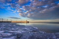 Beautiful sunset over the marina dock at Cold Lake, Alberta