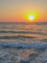 Beautiful sunset over the Mediterranean Sea in Tel Aviv, Israel Royalty Free Stock Photo