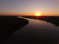 Beautiful sunset over the Missouri river near Rocheport, Missouri Royalty Free Stock Photo