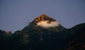 Beautiful sunset over mountain peak. North Caucasus. Royalty Free Stock Photo