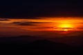 Beautiful sunset over mountains layers in Umbria Italy Royalty Free Stock Photo