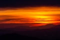 Beautiful sunset over mountains layers in Umbria Italy Royalty Free Stock Photo