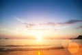 Beautiful sunset over ocean, nature composition. Asian. Royalty Free Stock Photo