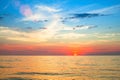 Beautiful sunset over ocean. Nature. Royalty Free Stock Photo