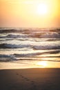 Beautiful sunset over the ocean. Sunrise in the sea. Royalty Free Stock Photo