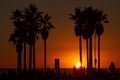 Beautiful sunset over the ocean at Venice Beach in California Royalty Free Stock Photo