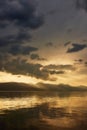 Beautiful sunset over Ohrid lake in Macedonia Royalty Free Stock Photo