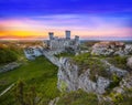 Beautiful sunset over old castle. Royalty Free Stock Photo