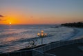 Beautiful Sunset over the Pacific Ocean at Laguna Beach, California.