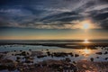 A Beautiful sunset over a quiet calm ocean