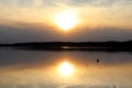 A beautiful sunset over a quiet lake Royalty Free Stock Photo