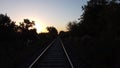 Railways lines , amazing sunset