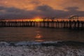 Beautiful Sunset over the Redondo Beach Pier, Los Angeles County, California Royalty Free Stock Photo