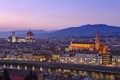 Beautiful sunset over the river Arno in Florence Royalty Free Stock Photo