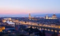 Beautiful sunset over the river Arno in Florence