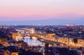 Beautiful sunset over the river Arno in Florence Royalty Free Stock Photo
