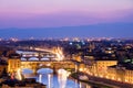 Beautiful sunset over the river Arno in Florence Royalty Free Stock Photo