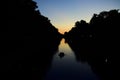 Beautiful sunset over the river in Berlin Royalty Free Stock Photo