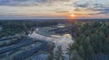 Sunset over the river