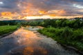 Beautiful Sunset over River Royalty Free Stock Photo