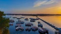 beautiful sunset over the river nile in Aswan Royalty Free Stock Photo