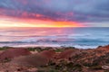 A beautiful sunset over rock formations at the midcoast seaford south australia on 4th september 2019 Royalty Free Stock Photo