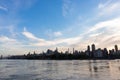 Beautiful Sunset over the Roosevelt Island and Upper East Side Skyline along the East River in New York City Royalty Free Stock Photo