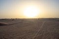 Beautiful sunset over Sahara desert in Douz, Tunisia. Sand and dunes against sky Royalty Free Stock Photo