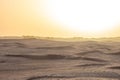 Beautiful sunset over Sahara desert in Douz, Tunisia. Sand and dunes against sky Royalty Free Stock Photo