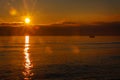 The sun set over the sea Royalty Free Stock Photo