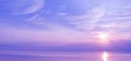 Beautiful sunset over the sea of blue and violet colors Royalty Free Stock Photo