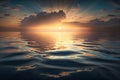 beautiful sunset over the sea with clouds and sky reflected in water Royalty Free Stock Photo
