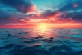 Beautiful sunset over the sea with clouds and sky reflection in water Royalty Free Stock Photo