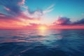 Beautiful sunset over the sea with clouds and sky reflection in water Royalty Free Stock Photo