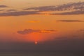 Beautiful sunset over the sea orange coclor. Royalty Free Stock Photo