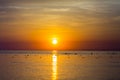 Beautiful sunset over the sea orange coclor. Royalty Free Stock Photo