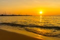 Beautiful Sunset over the sea on Pattaya Thailand Royalty Free Stock Photo