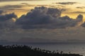 Beautiful sunset over the sea water on the island of Koh Phangan, Thailand. Travel and nature concept Royalty Free Stock Photo