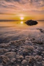 Beautiful sunset over a seascape in northern California beach, USA Royalty Free Stock Photo