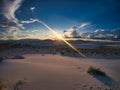 Beautiful sunset over White Sands National Monument Royalty Free Stock Photo